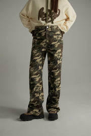 Camouflage Straight Casual Pants