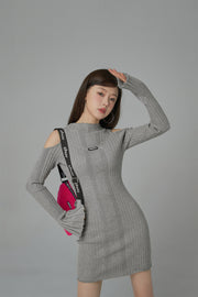 Living In My World Off Shoulder Slim Knit Dress