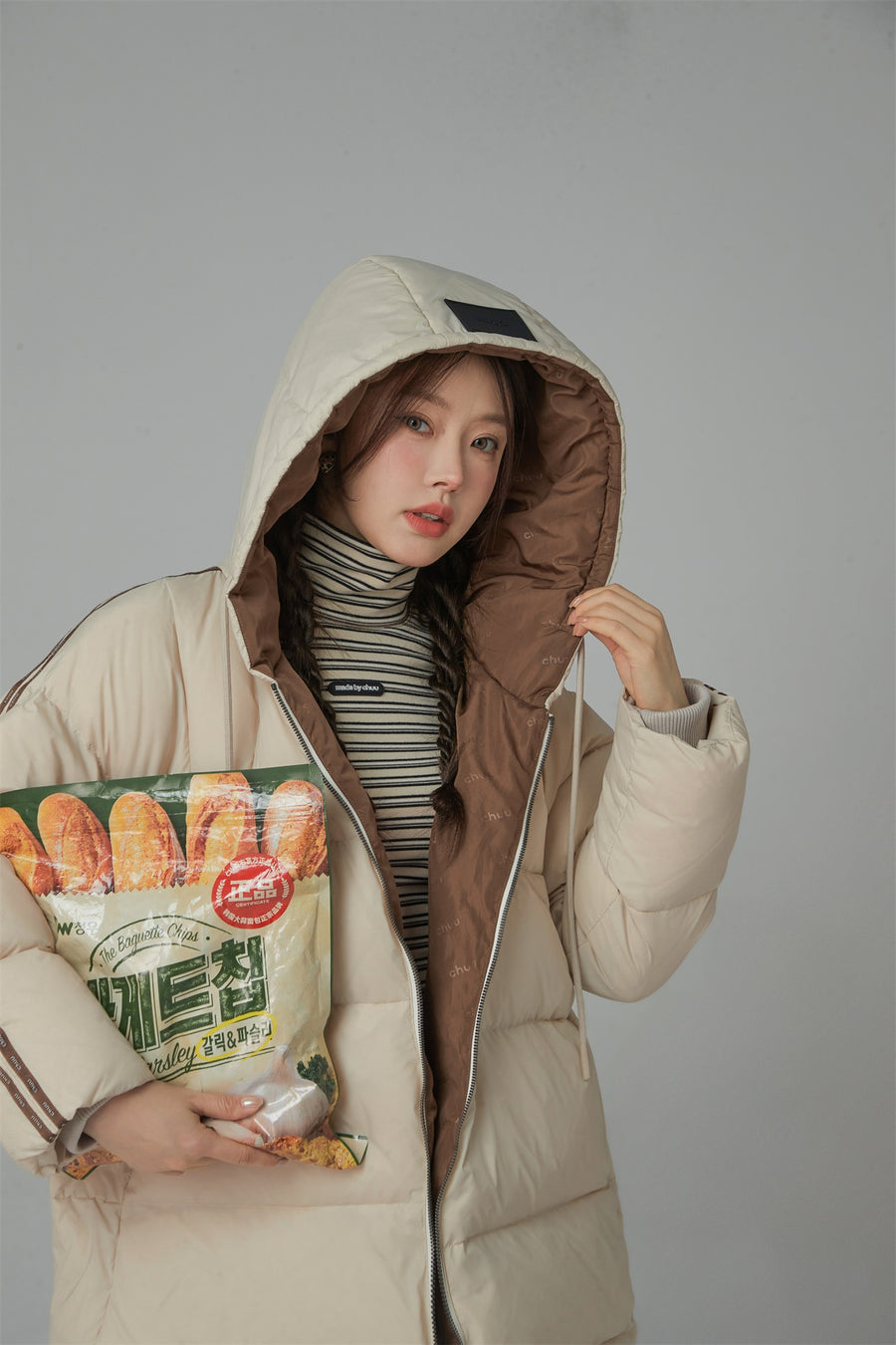 CHUU Duck Down Hooded Padded Coat