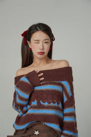 Loving You Two-Ways Stripe Knit Sweater