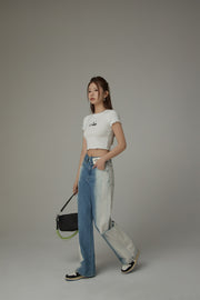 Chuu Cherry Lettuce Hem Cropped Top