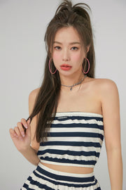 Stripes Frill Tube Top