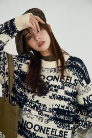 Noe Lettering Knit Sweater