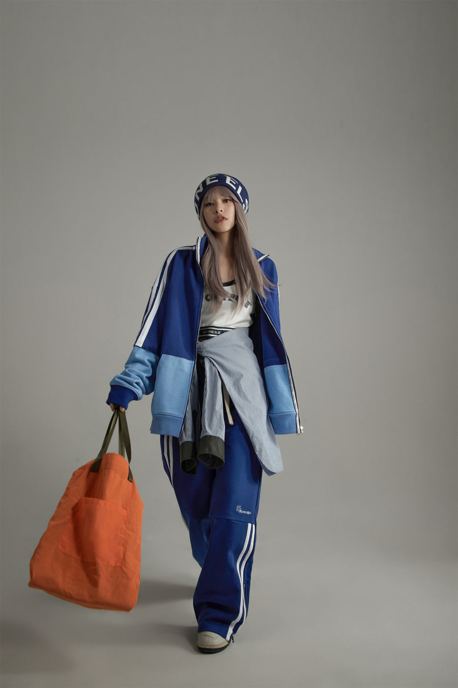 CHUU Color Matching Oversize Zip-Up Hoodie