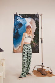 Cowboy Photo Print Straight Pants