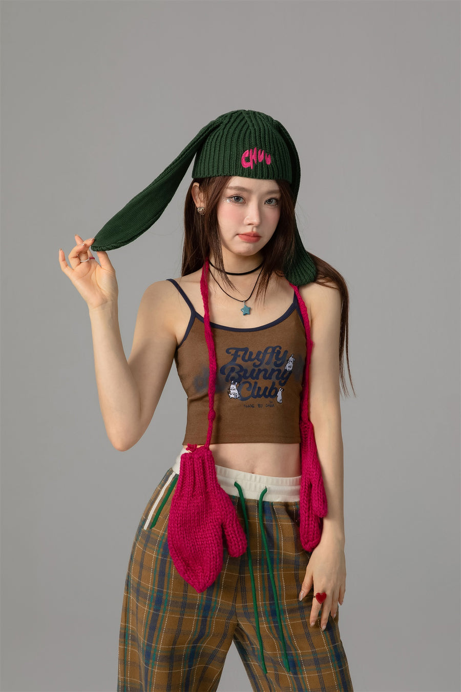 CHUU Bunny Club Cropped Cami Top