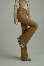 High Waist Bootcut Slim Pants