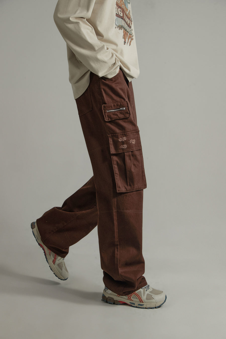 CHUU High-Waisted Cargo Straight Pants