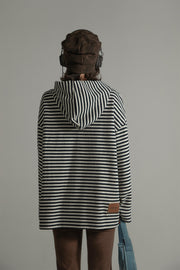 Striped Overfit Long-Sleeves Hoodie