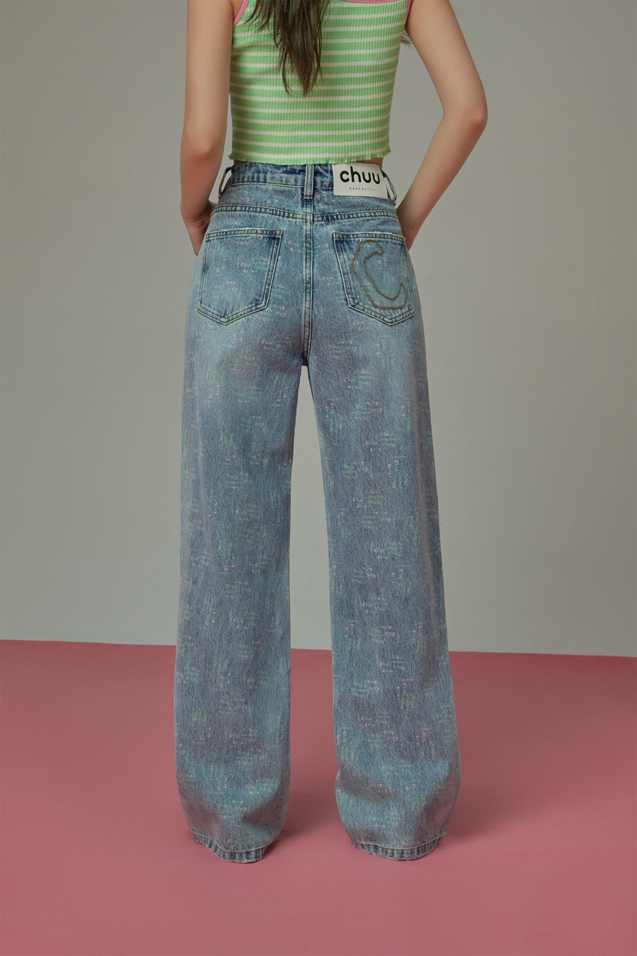 CHUU Words High Waisted Denim Jeans