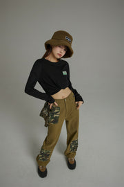 Camouflage Pocket Straight Casual Pants