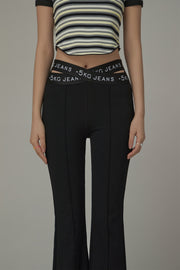 Slit Bootcut Crisscross Band Pants