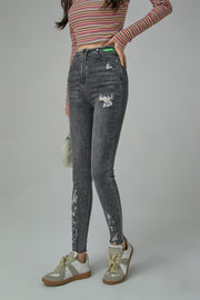 Button-Free Zip-Up Skinny Jeans