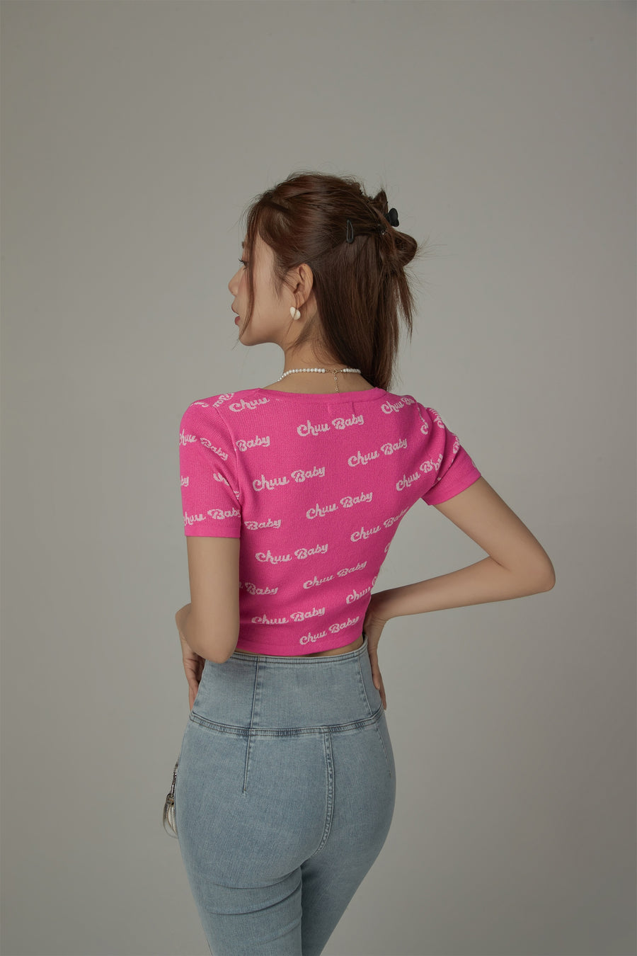 CHUU Chuu Baby Cropped Knit Top