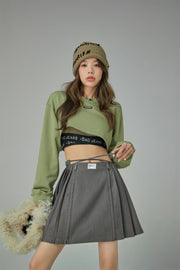 Criss Cross High Waist Pleated Skirt