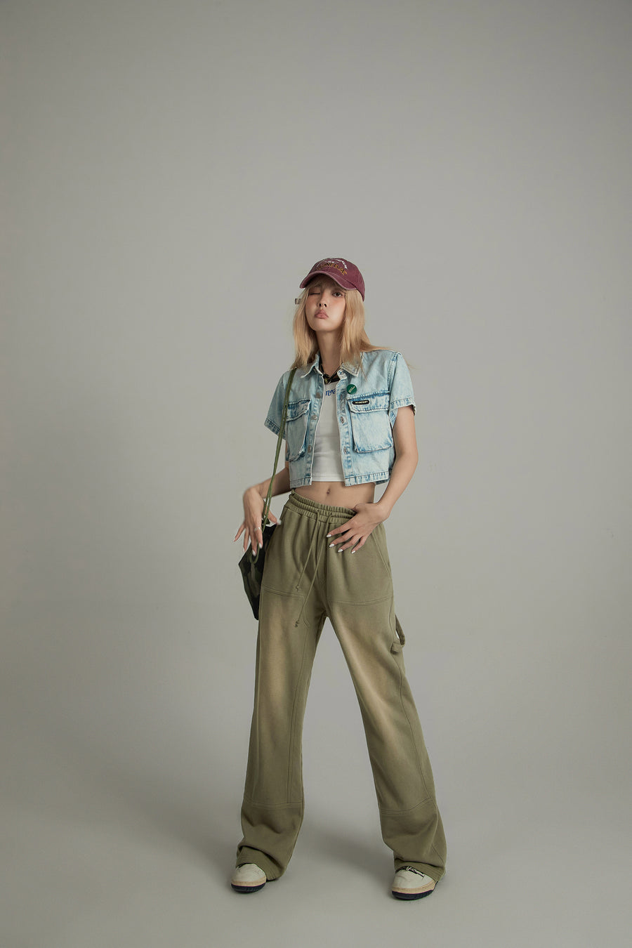 CHUU String Straight Casual Pants