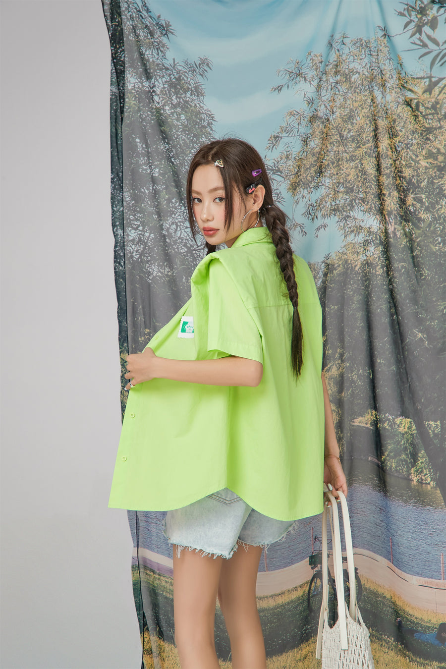 CHUU Shoulder Pad Short Sleeve Shirt