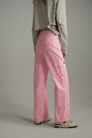 Side Strap Straight Wide Pants