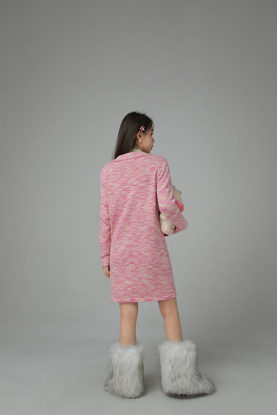 CHUU Cuddle Approved Cherry Knit Loose Fit Dress