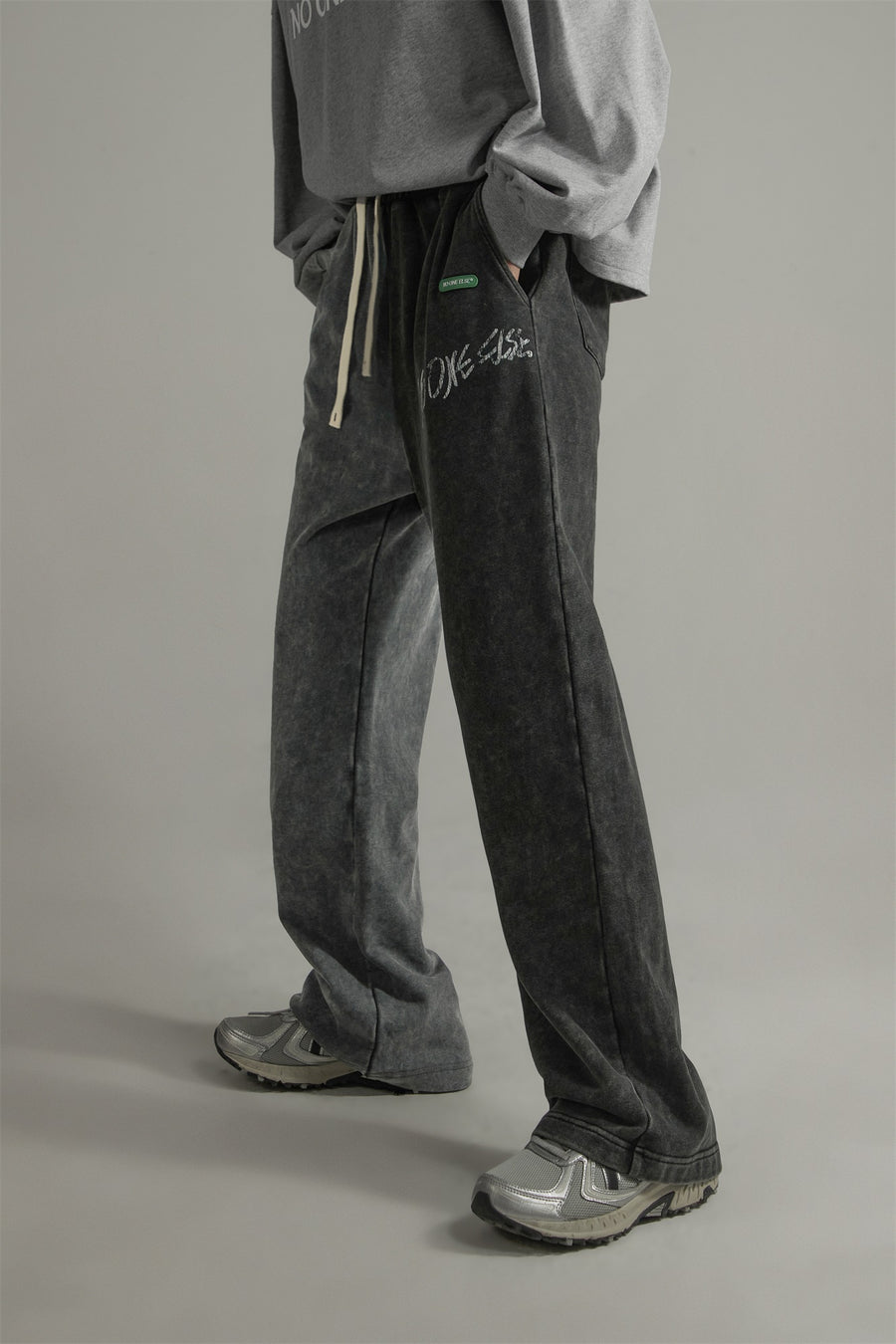 CHUU Faux Denim Wide Jogger Pants