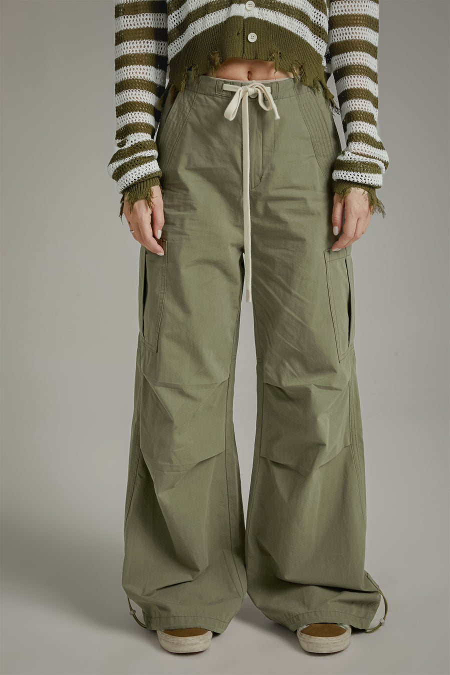 CHUU String Wide Cargo Pants