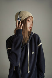 Casual Loose Fit Zip-Up Hoodie