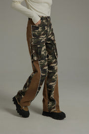 Big Pocket Camo Cargo Straight Pants