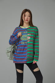 Size Doesnt Matter Color Stripe T-Shirt