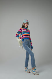 A Dose Of Happiness Rainbow Stripe Knit Top