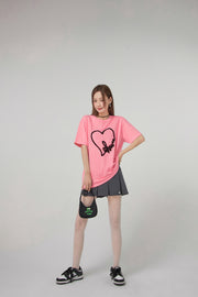 Chuu Lace Heart Loosefit T-Shirt