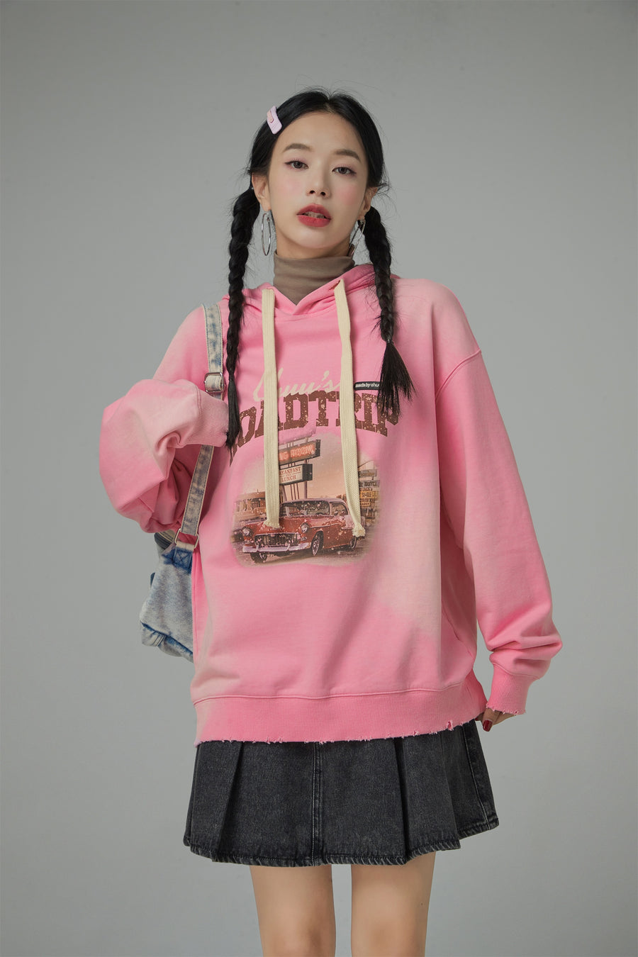 CHUU Road Trip Printed Loose Fit Hoodie