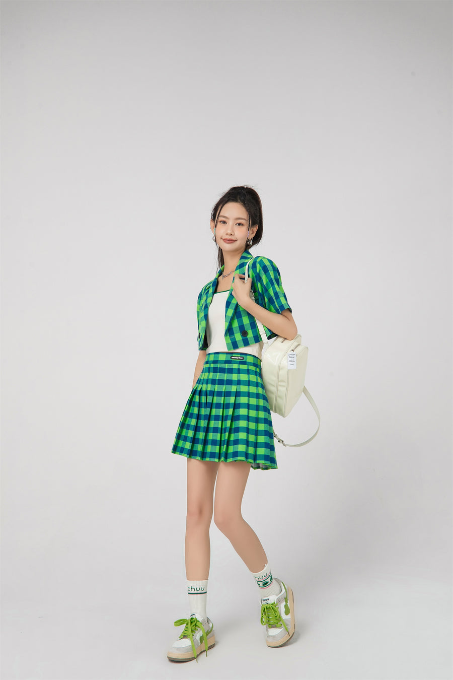 CHUU She Is A Keeper Checkered Skirt