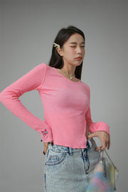 Slim Side Slit Long Sleeve T-Shirt