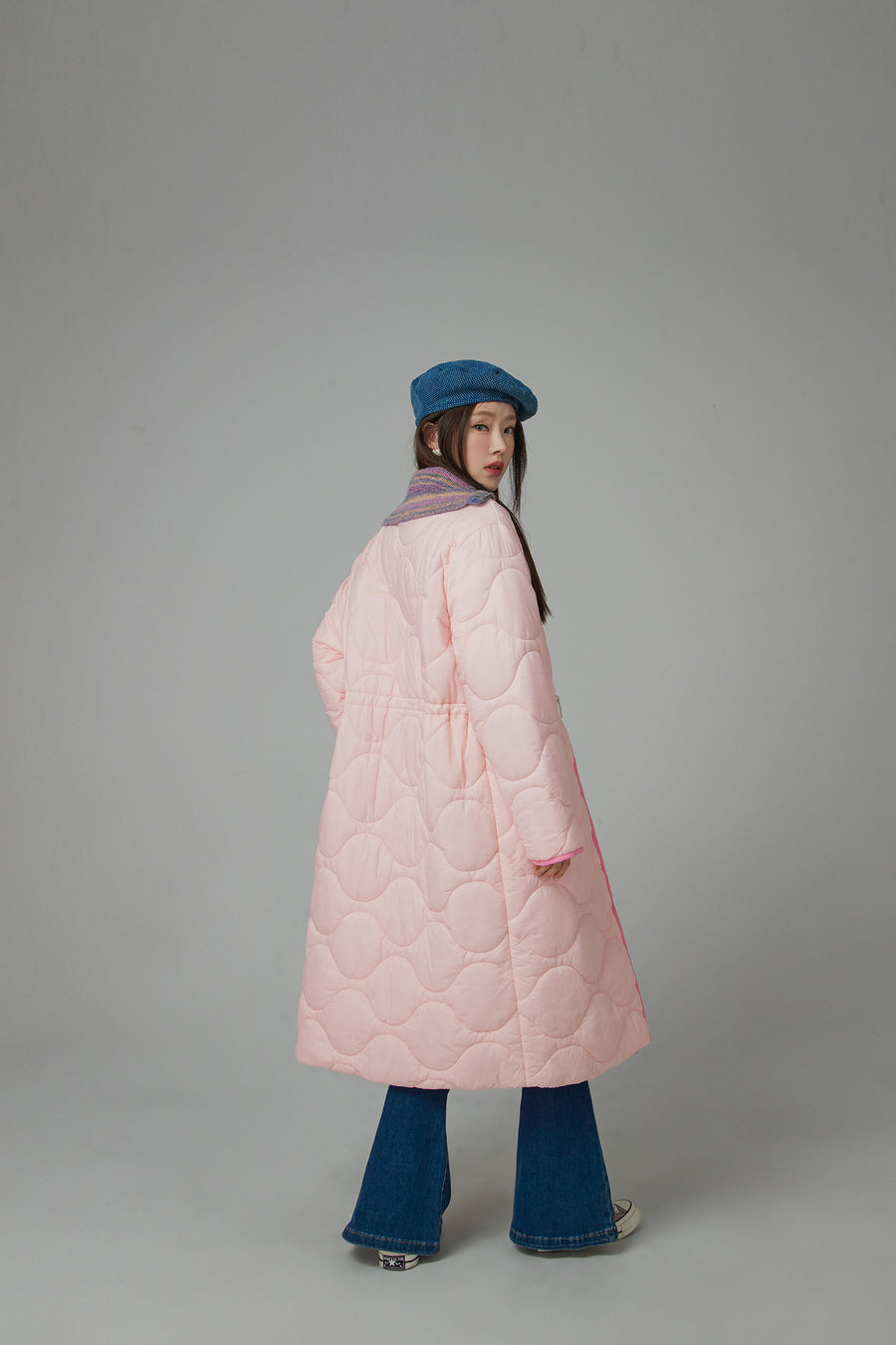 CHUU Cute Quilted Long Coat