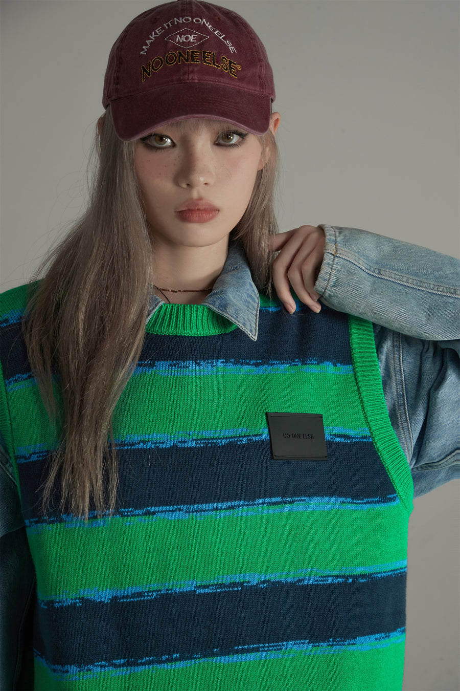 CHUU Big Stripes Knit Vest