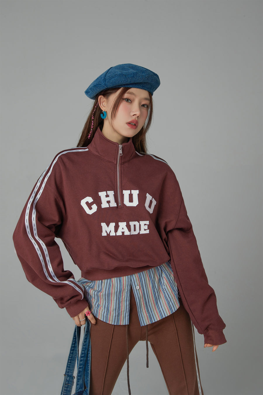 CHUU Half Zip-Up Loose Fit Sweatshirt