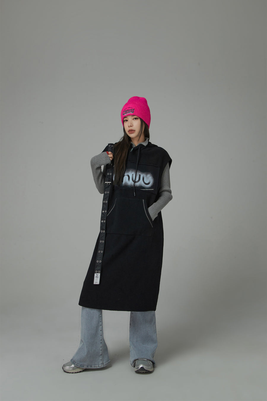 CHUU Chuu Loose Fit Hoodie Dress