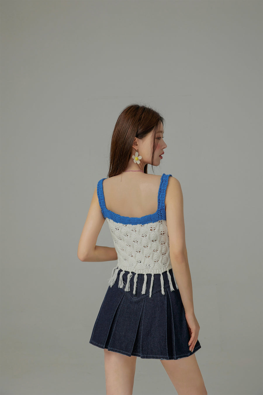 CHUU Positive Spark Fringe Sleeveless Top