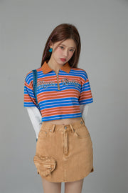 Only Upwards Color Stripe Crop T-Shirt