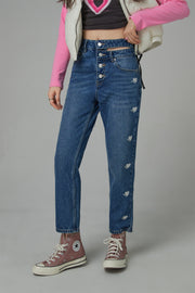 A Place In My Heart Slim Straight Denim Jeans