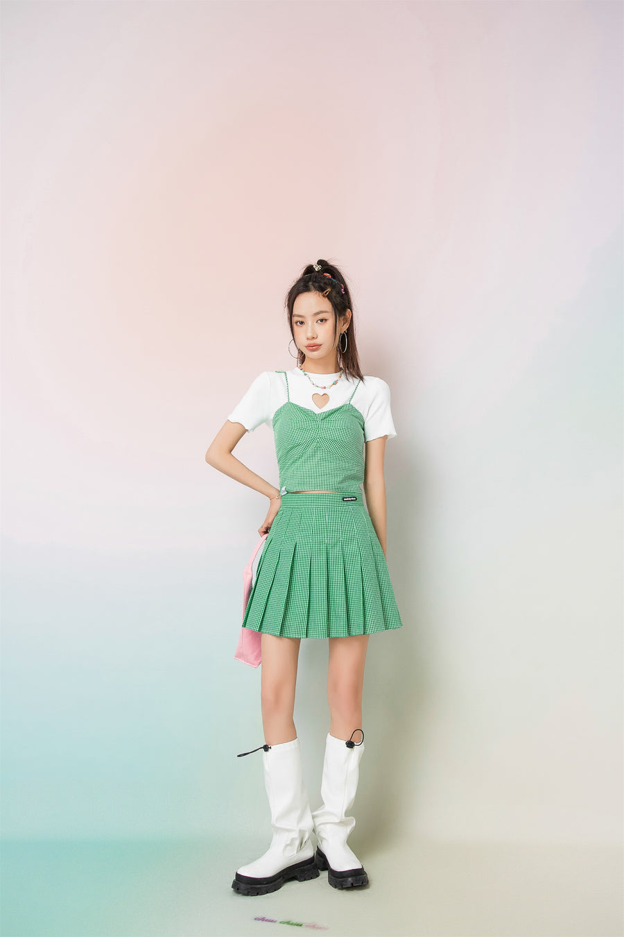 CHUU You And Your Priorities Pleats Skirt