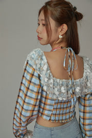 Lace Check Blouse