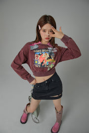Sized Doesnt Matter Beach Day Printed Sweatshirt