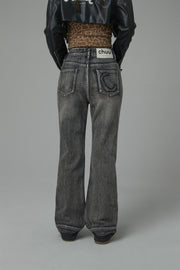 Written Notes Slim Bootcut Denim Jeans