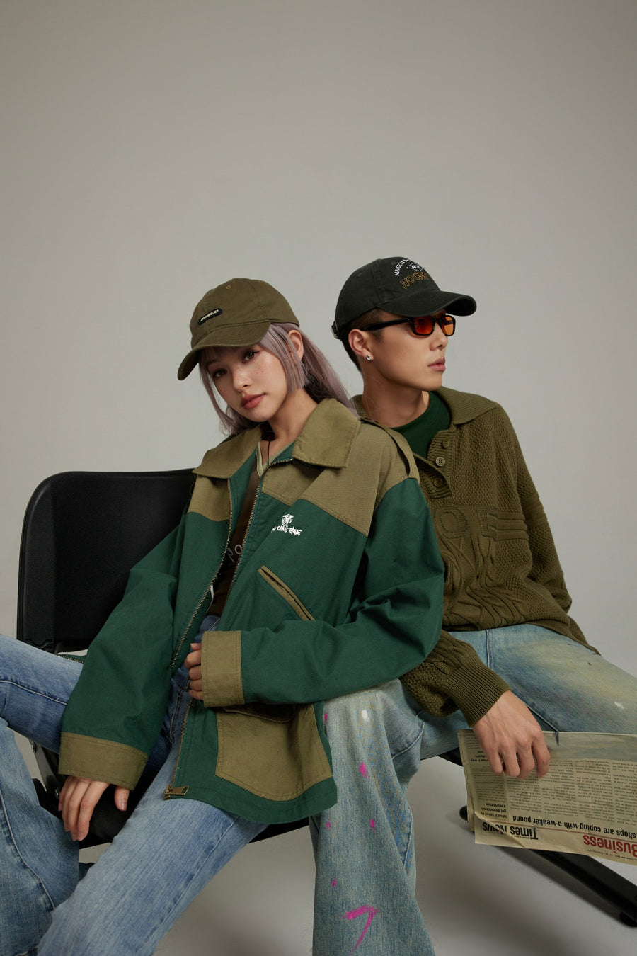 CHUU Color Block Zip-Up Field Jacket