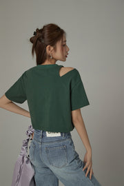 Open Shoulder Circus Loose Fit T-Shirt