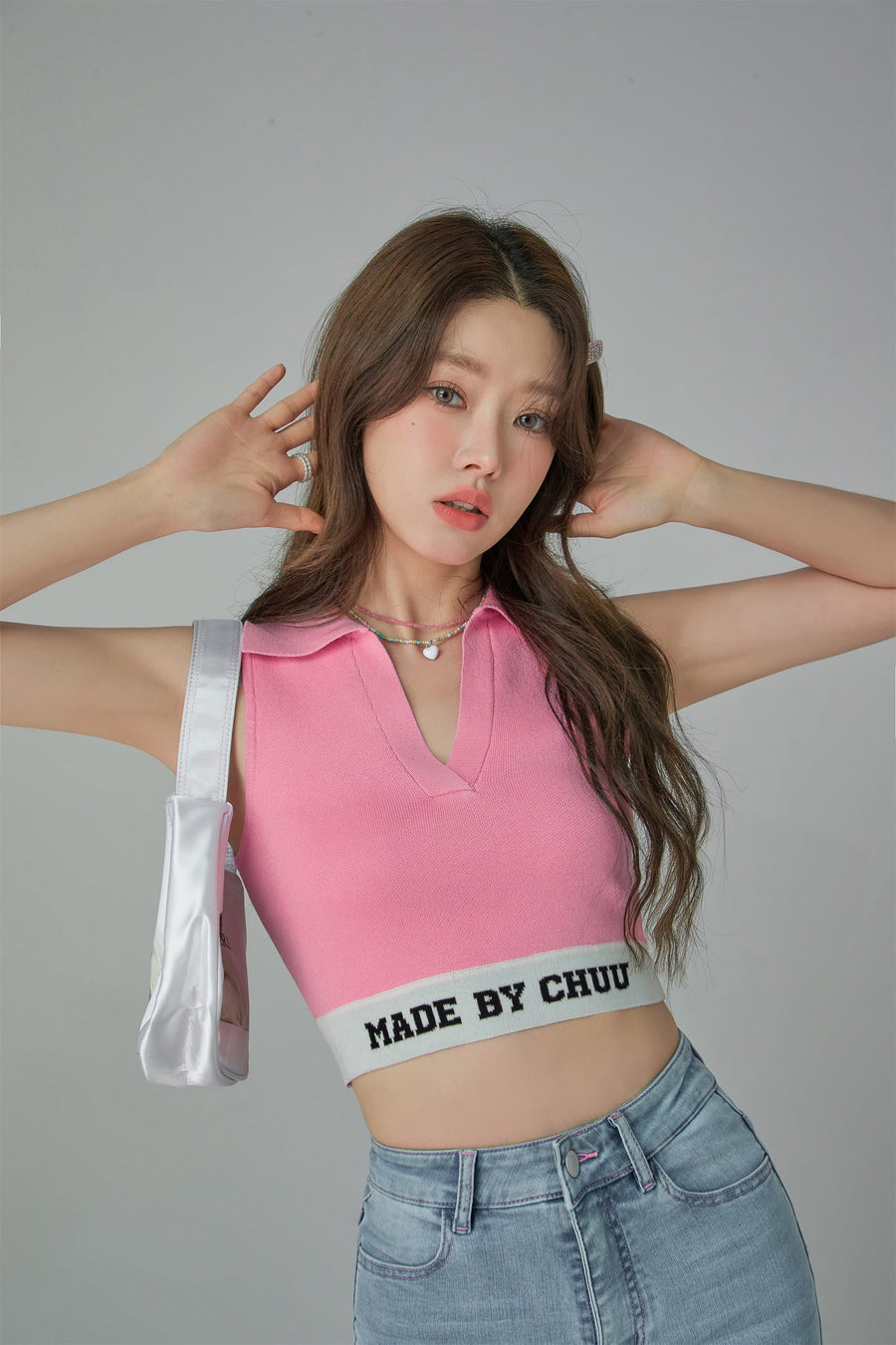 CHUU Wavy Waves Crop Top