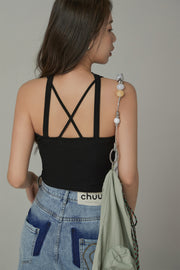 Butterfly Sleeveless Crop Top