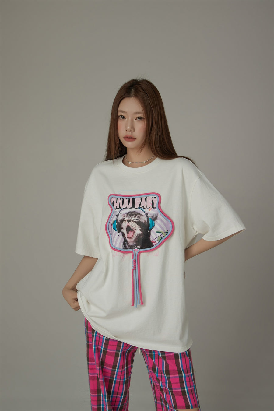 CHUU Music Cat Loose Fit T-Shirt