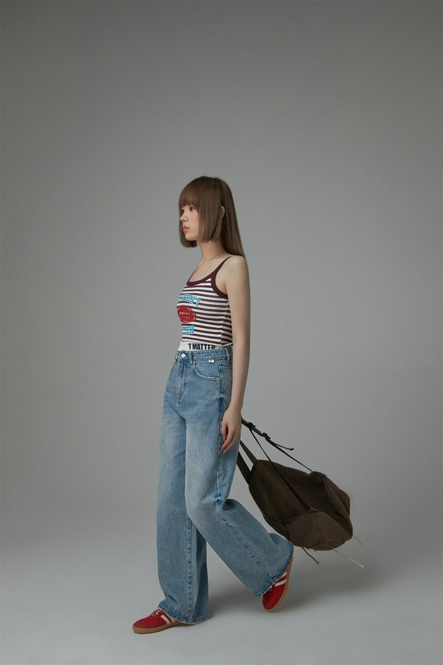 CHUU Striped Sleeveless Crop Top